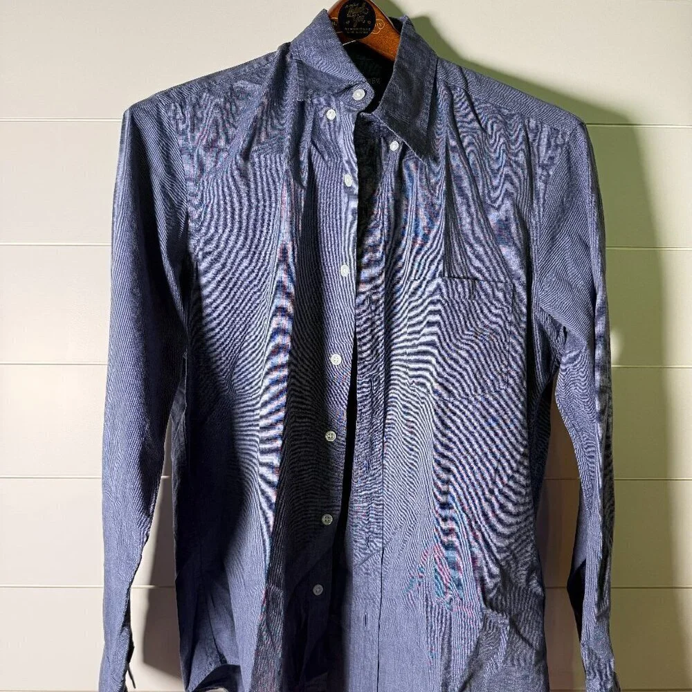 J Crew Slim Untucked Long Sleeve Button Down Denim Blue Size Medium